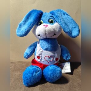 3/$30💜Kinder Surprise Plush Bunny Rabbit Blue & White  w/ Embroidered heart